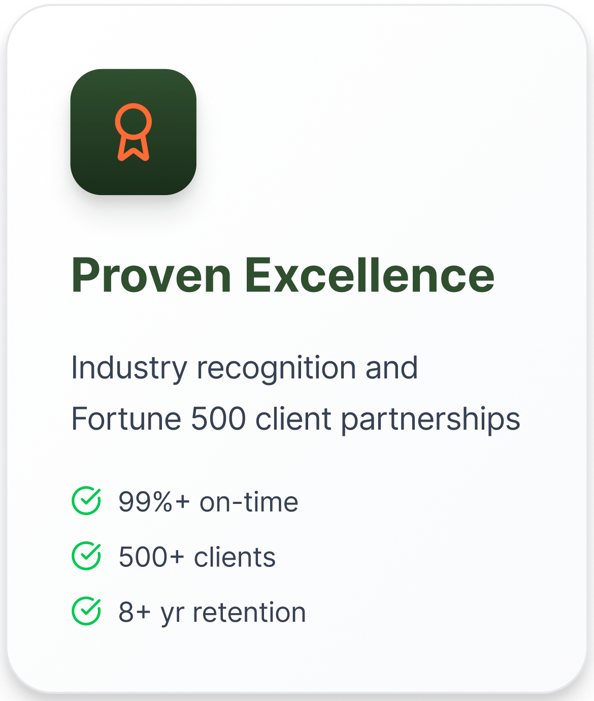 proven excellence